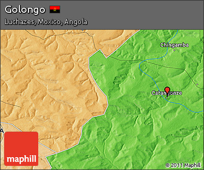 Political 3D Map of Golongo