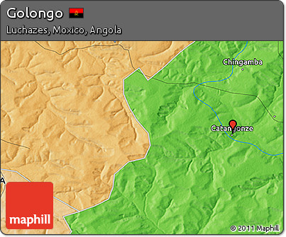 Political 3D Map of Golongo