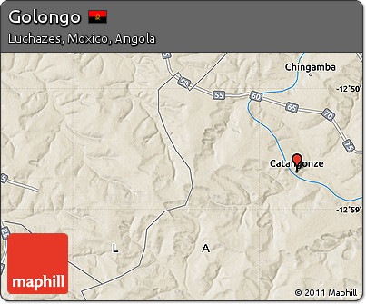 Shaded Relief Map of Golongo