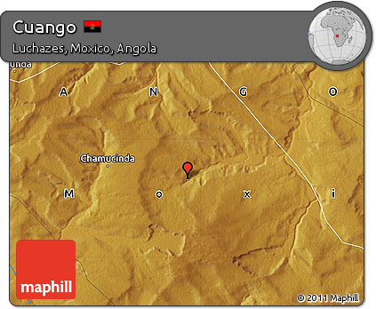 Physical Map of Cuango