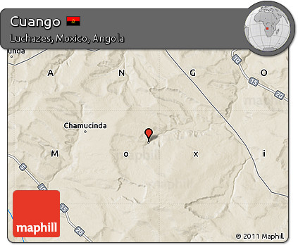 Shaded Relief Map of Cuango
