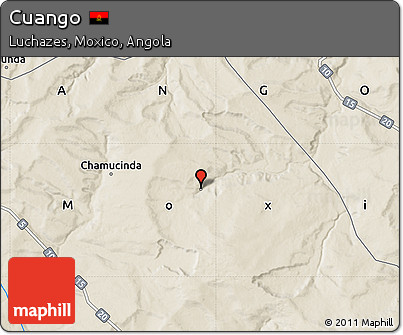Shaded Relief Map of Cuango