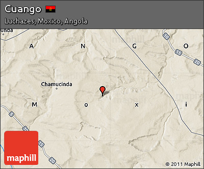 Shaded Relief Map of Cuango