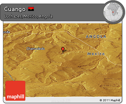 Physical Panoramic Map of Cuango