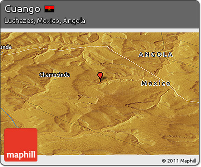 Physical Panoramic Map of Cuango