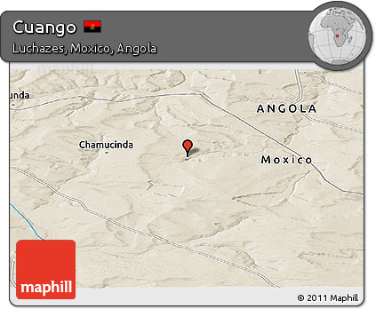 Shaded Relief Panoramic Map of Cuango