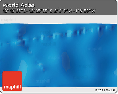 Physical 3D Map of the Area around 12° 53' 15" S, 1° 37' 30" W