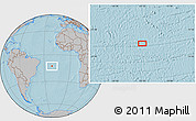 Gray Location Map of the area around 12° 53' 15" S, 21° 10' 29" W, hill shading