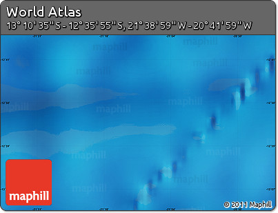 Physical Map of the Area around 12° 53' 15" S, 21° 10' 29" W