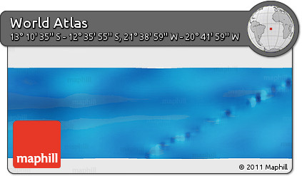 Physical Panoramic Map of the Area around 12° 53' 15" S, 21° 10' 29" W
