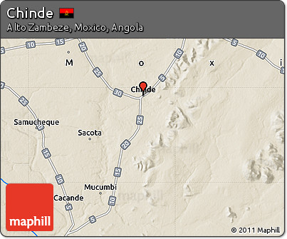 Shaded Relief Map of Chinde