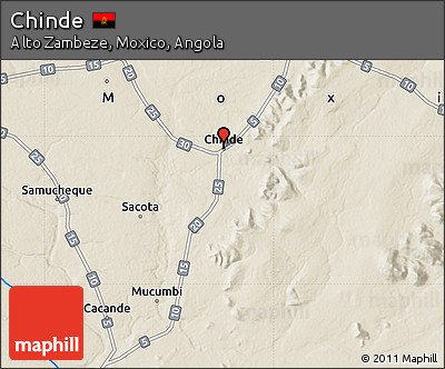 Shaded Relief Map of Chinde