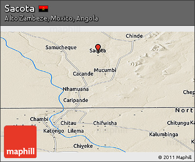 Shaded Relief Panoramic Map of Sacota