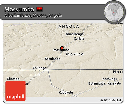 Shaded Relief Panoramic Map of Massumba