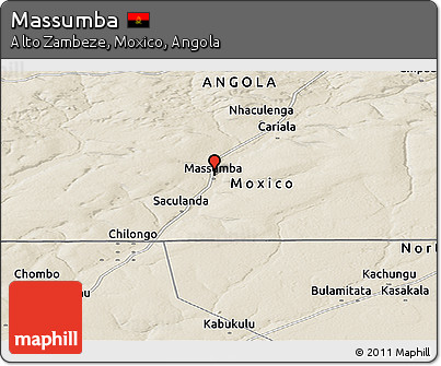 Shaded Relief Panoramic Map of Massumba