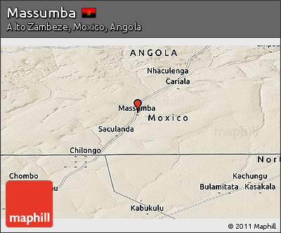 Shaded Relief Panoramic Map of Massumba