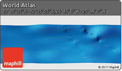 Physical Panoramic Map of the Area around 12° 53' 15" S, 26° 16' 29" W