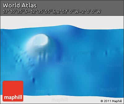Physical 3D Map of the Area around 12° 53' 15" S, 2° 28' 30" W