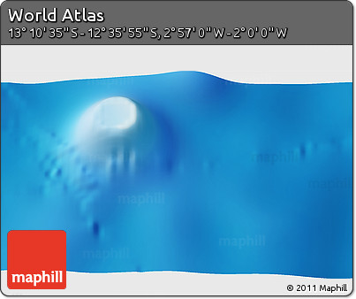 Physical 3D Map of the Area around 12° 53' 15" S, 2° 28' 30" W
