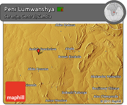 Physical 3D Map of Peni Lumwanshya