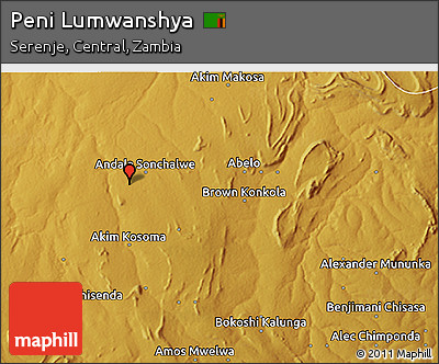 Physical 3D Map of Peni Lumwanshya