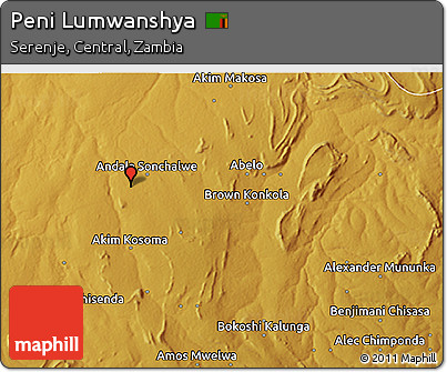 Physical 3D Map of Peni Lumwanshya
