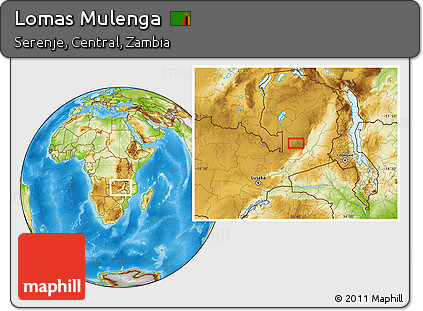 Physical Location Map of Lomas Mulenga