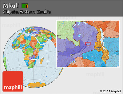 Political Location Map of Mkuli