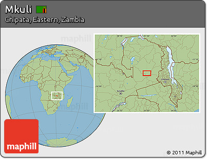 Savanna Style Location Map of Mkuli