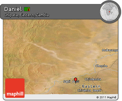 Satellite Panoramic Map of Daniel