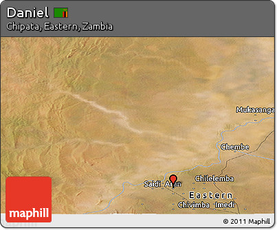 Satellite Panoramic Map of Daniel