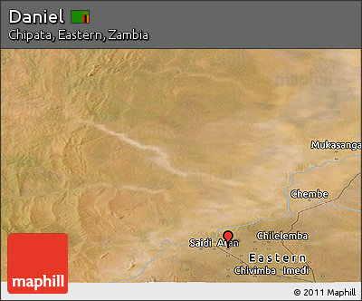 Satellite Panoramic Map of Daniel