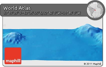 Physical Panoramic Map of the Area around 12° 53' 15" S, 32° 13' 30" W