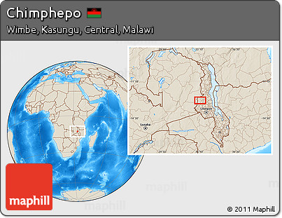 Shaded Relief Location Map of Chimphepo