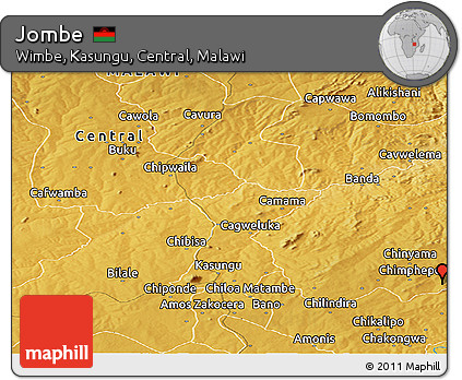 Physical Panoramic Map of Jombe