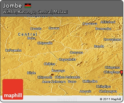 Physical Panoramic Map of Jombe