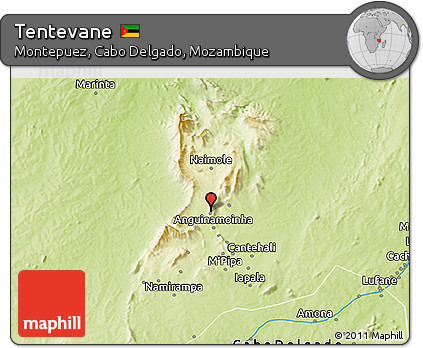 Physical 3D Map of Tentevane