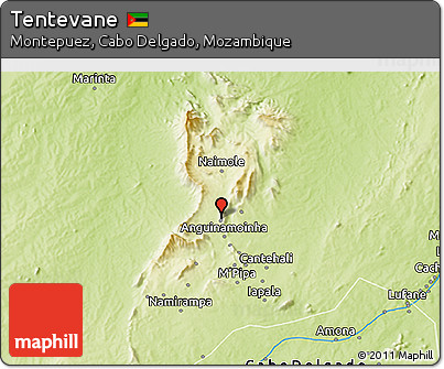 Physical 3D Map of Tentevane