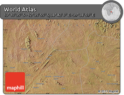 Satellite Map of the Area around 12° 53' 15" S, 39° 10' 29" E