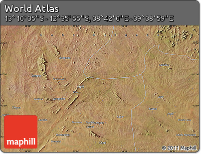 Satellite Map of the Area around 12° 53' 15" S, 39° 10' 29" E