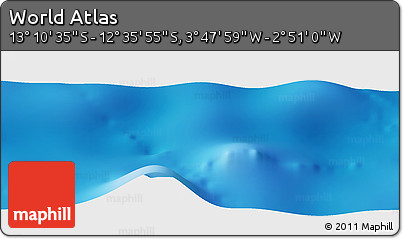 Shaded Relief Panoramic Map of the Area around 12° 53' 15" S, 3° 19' 30" W