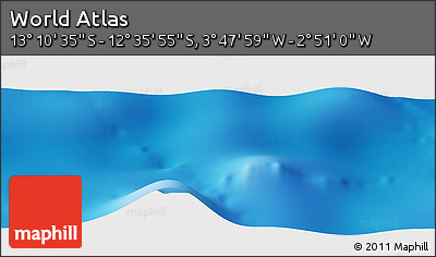 Shaded Relief Panoramic Map of the Area around 12° 53' 15" S, 3° 19' 30" W