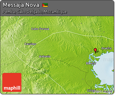 Physical 3D Map of Messaja Nova