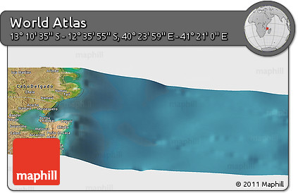 Satellite Panoramic Map of the Area around 12° 53' 15" S, 40° 52' 30" E