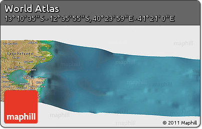 Satellite Panoramic Map of the Area around 12° 53' 15" S, 40° 52' 30" E