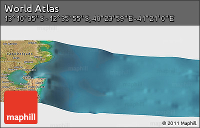 Satellite Panoramic Map of the Area around 12° 53' 15" S, 40° 52' 30" E