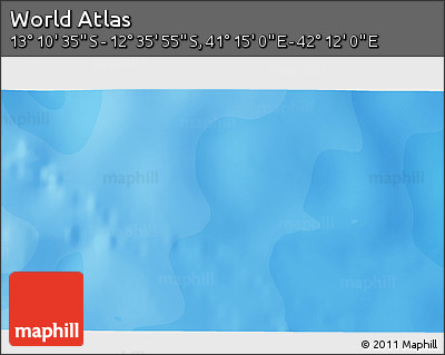 Political 3D Map of the Area around 12° 53' 15" S, 41° 43' 30" E