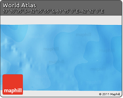 Political 3D Map of the Area around 12° 53' 15" S, 41° 43' 30" E