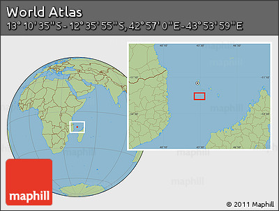 Savanna Style Location Map of the Area around 12° 53' 15" S, 43° 25' 29" E