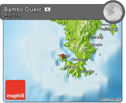 Physical 3D Map of Bambo Ouest